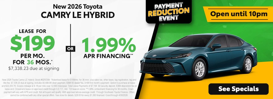 Toyota Camry discounts