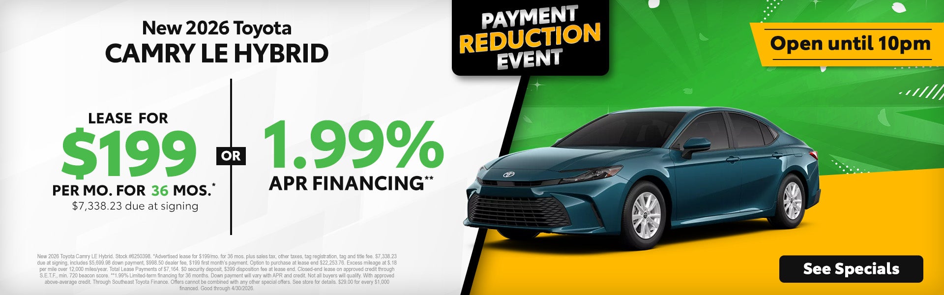 2026 Toyota Camry specials