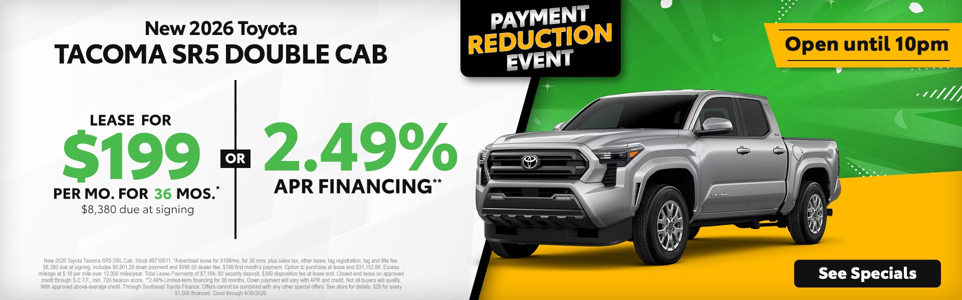 2026 Toyota Tacoma specials