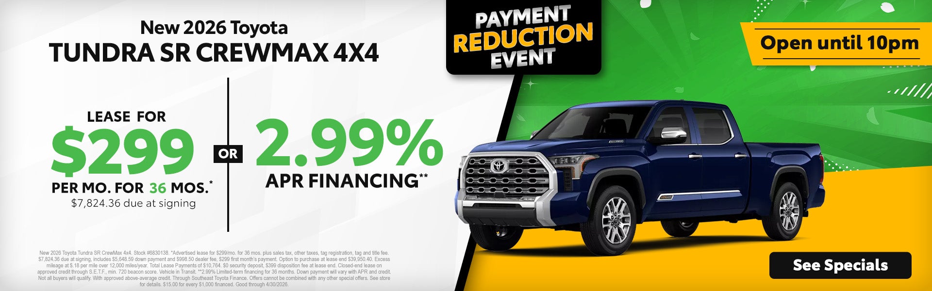 2026 Toyota Tundra specials