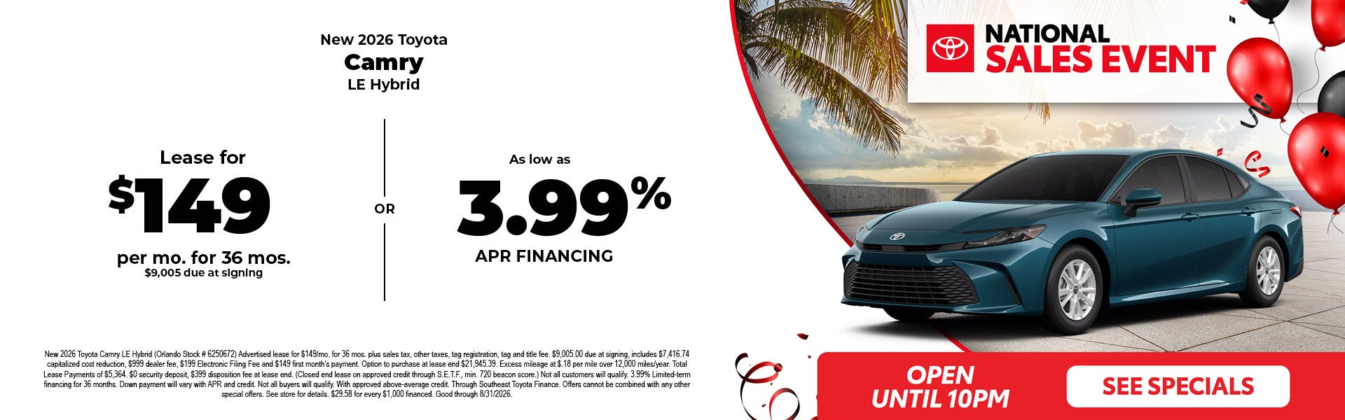 New Toyota Camry in Orlando FL 