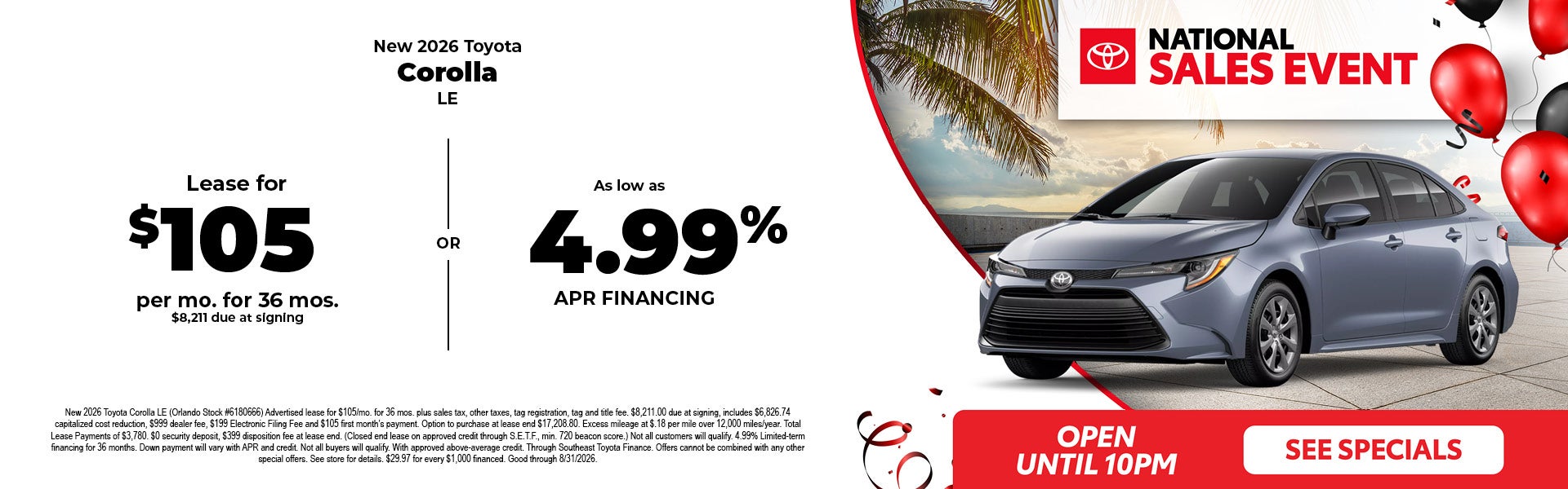 New Toyota Corolla in Orlando FL 
