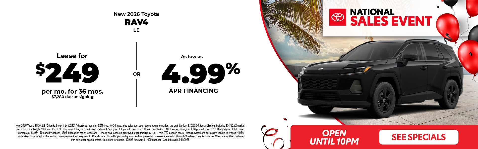 New Toyota RAV4 in Orlando FL 