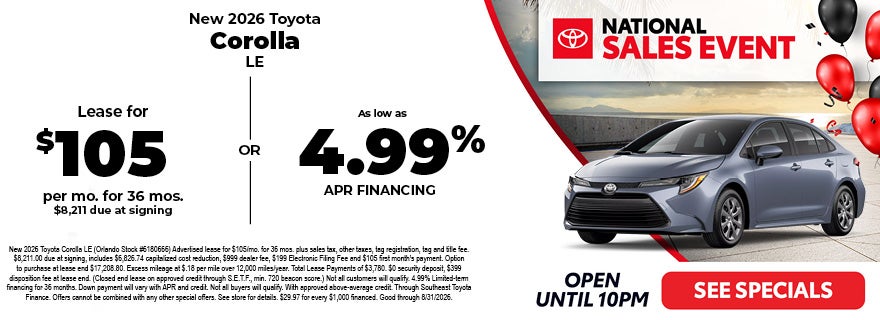 Toyota Corolla sale