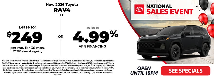 Toyota RAV4 sale