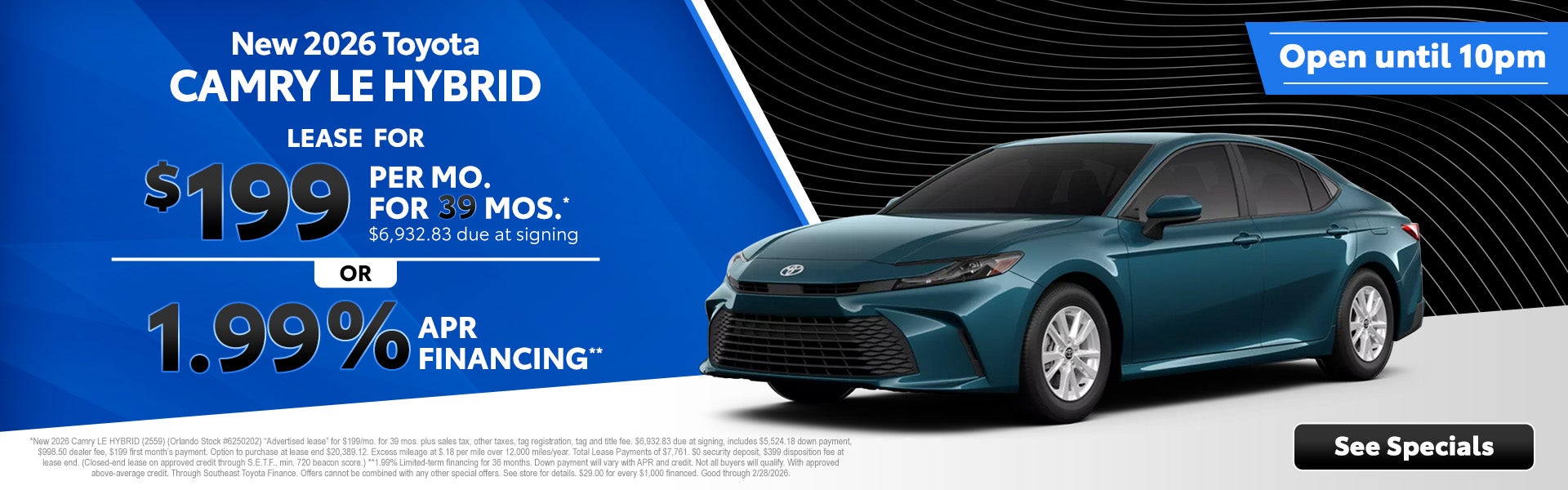 2026 Toyota Camry Specials