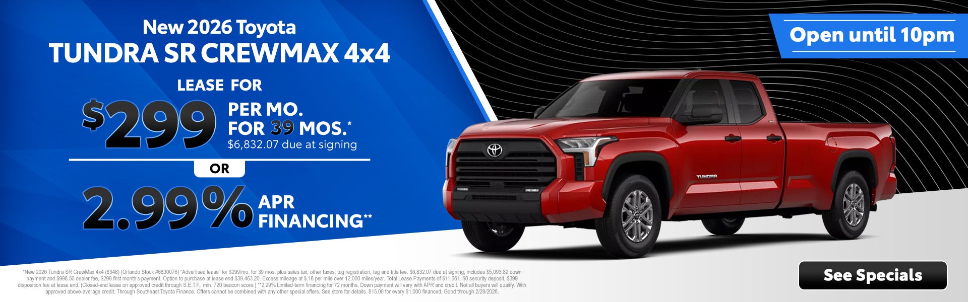 2026 Toyota Tundra Specials