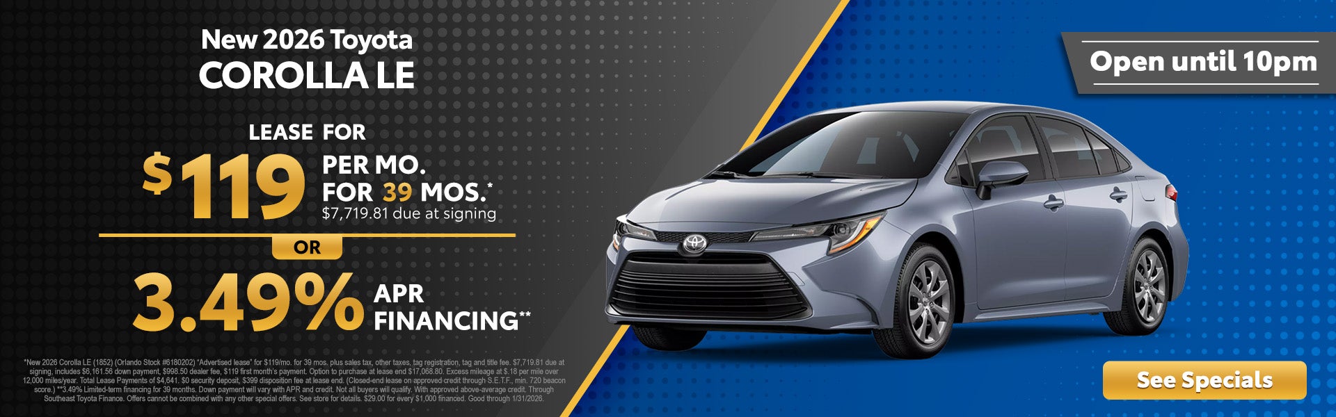 2026 Toyota Corolla deals