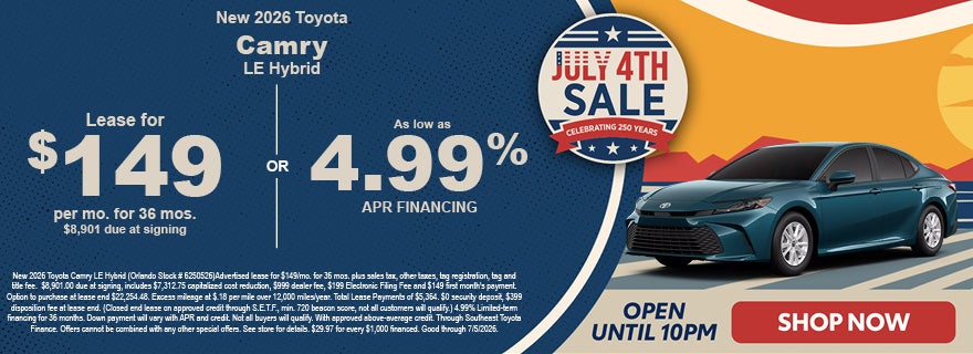 Toyota Camry discounts Orlando