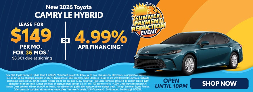 2026 Camry discounts