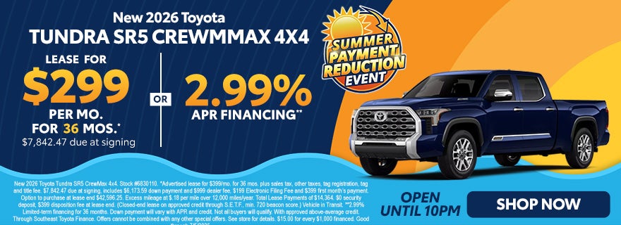 2026 Toyota Tundra discounts