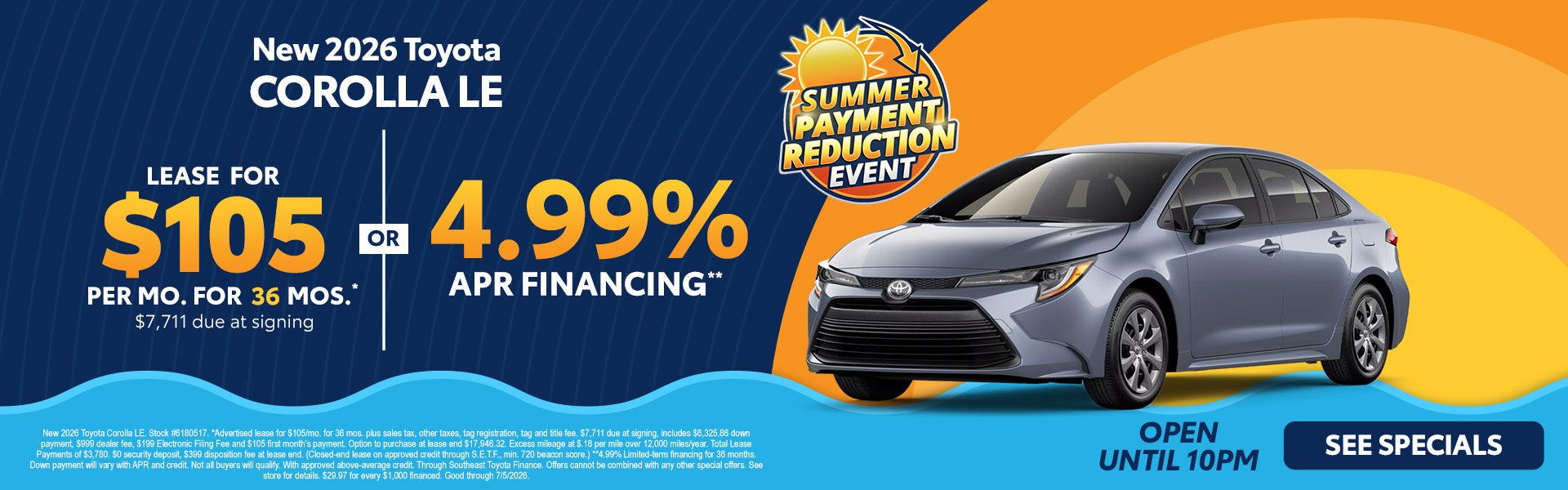 Toyota Corolla specials in Orlando 