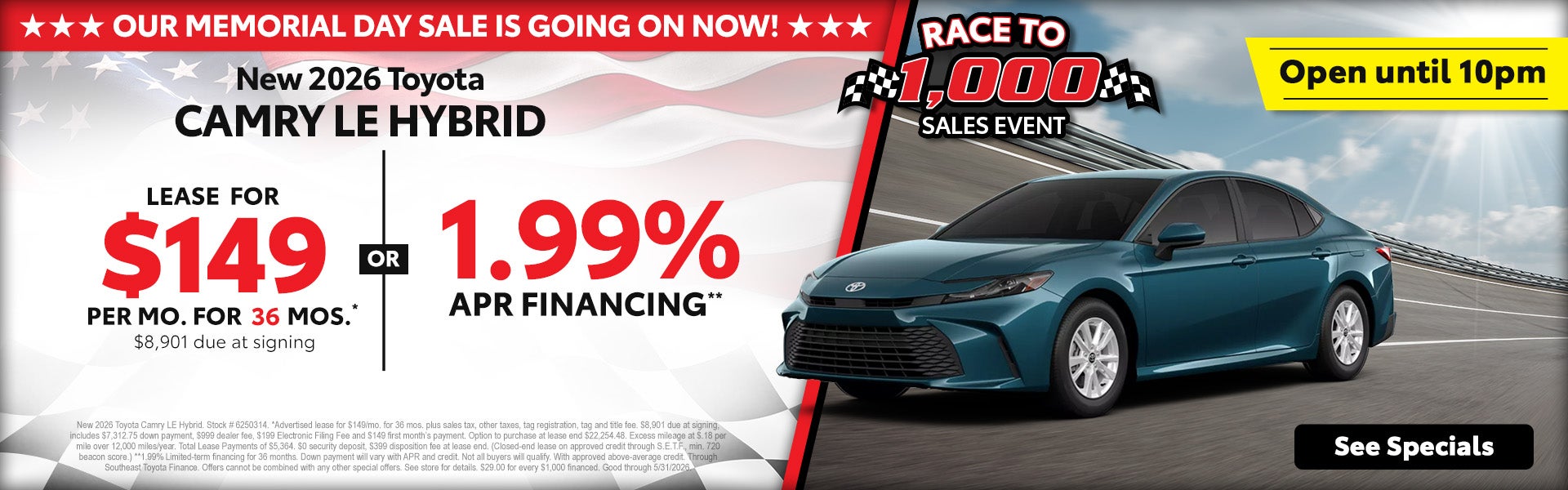 Toyota Camry Memorial Day Deals