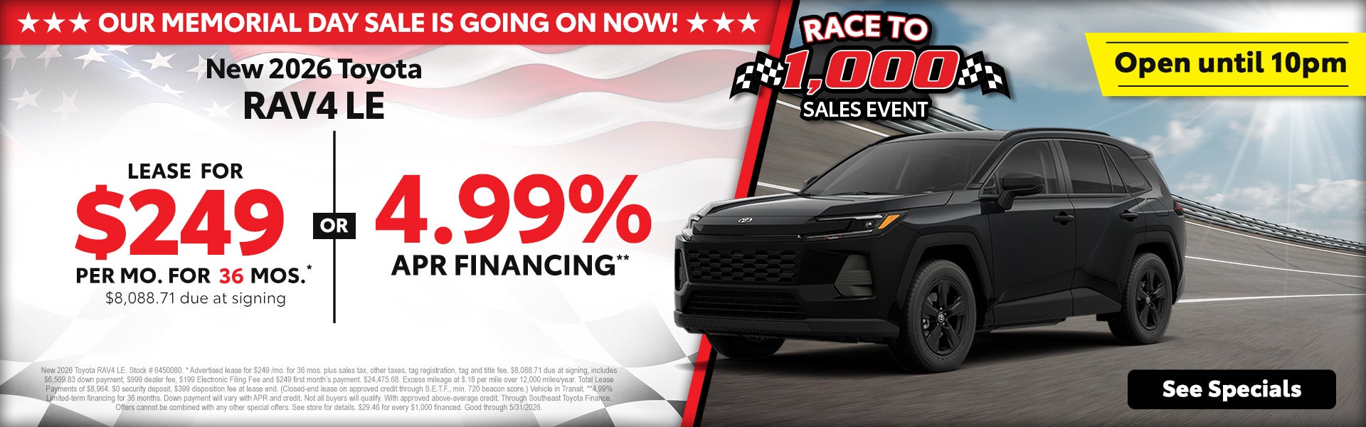 Toyota RAV4 Memorial Day Deals