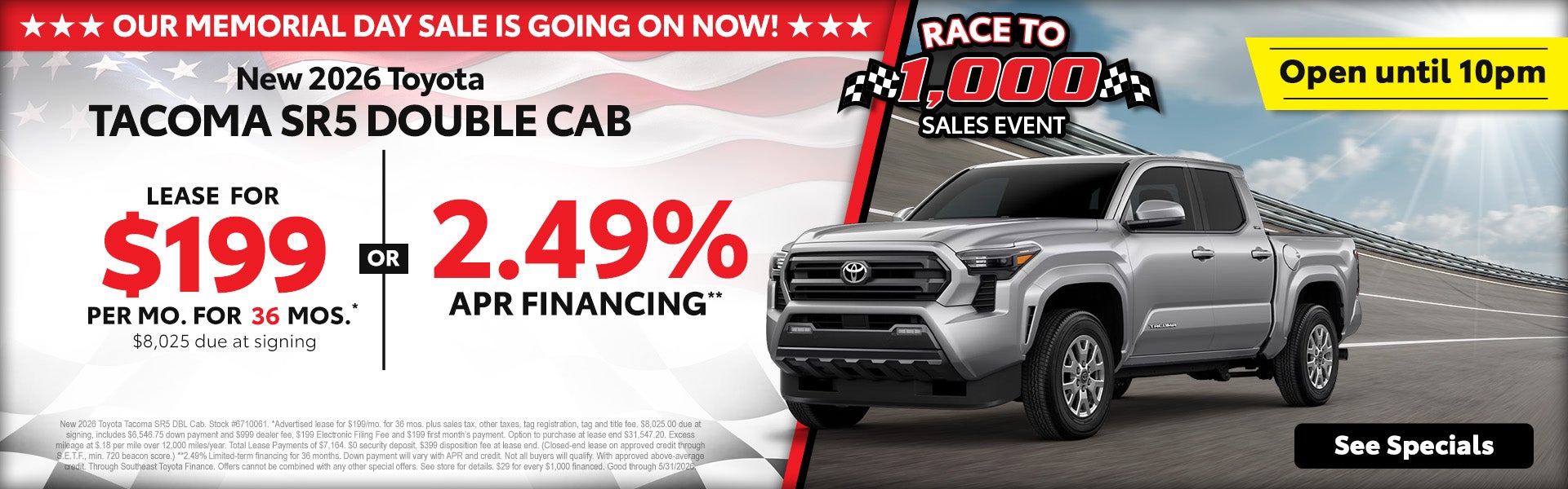 Toyota Tacoma Memorial Day Deals