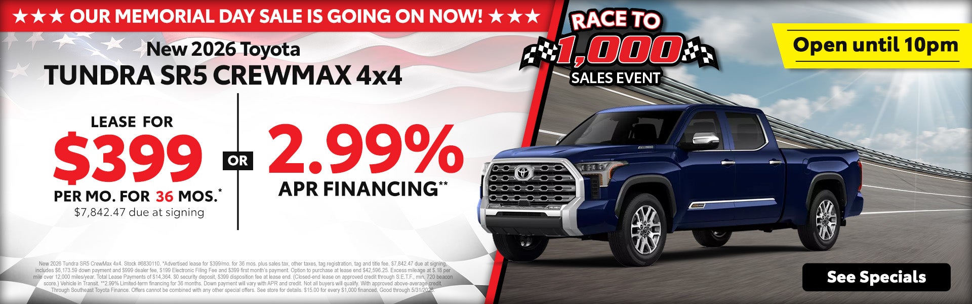 Toyota Tundra Memorial Day Deals