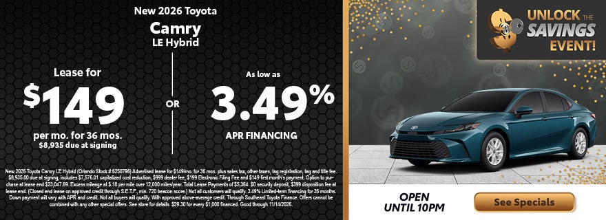 Toyota Camry specials Central Florida