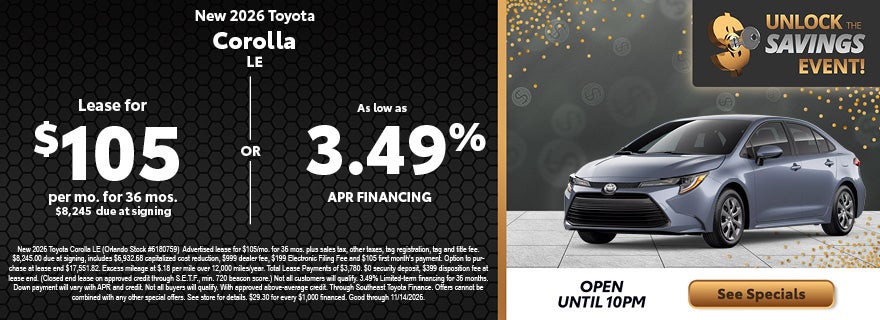 Toyota Corolla specials Central Florida