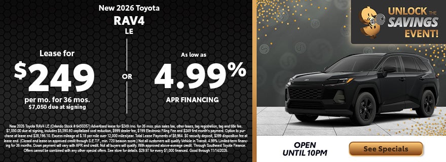 Toyota RAV4 specials Central Florida