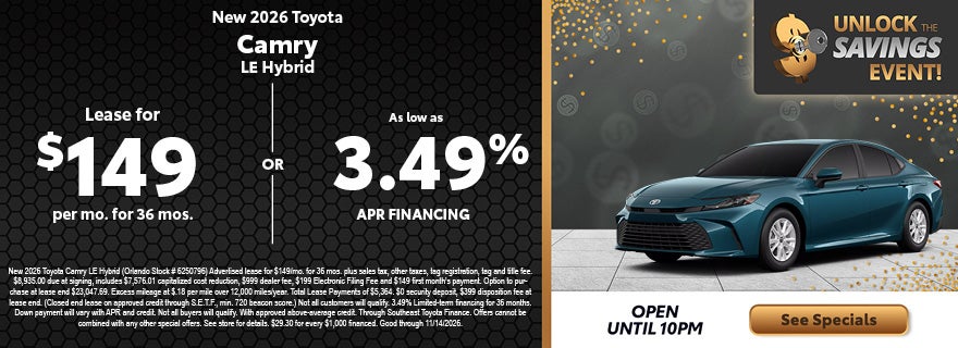 New toyota camry sale