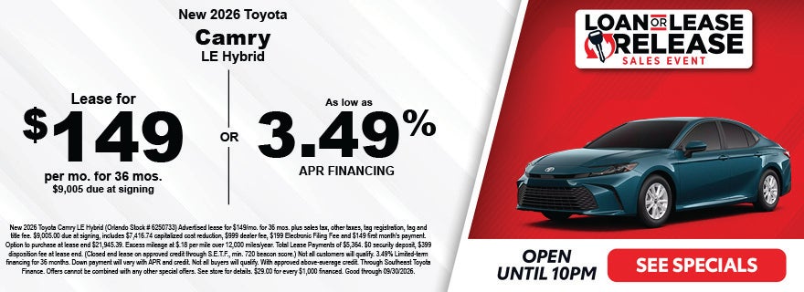new Toyota Camry deals in Central Florida