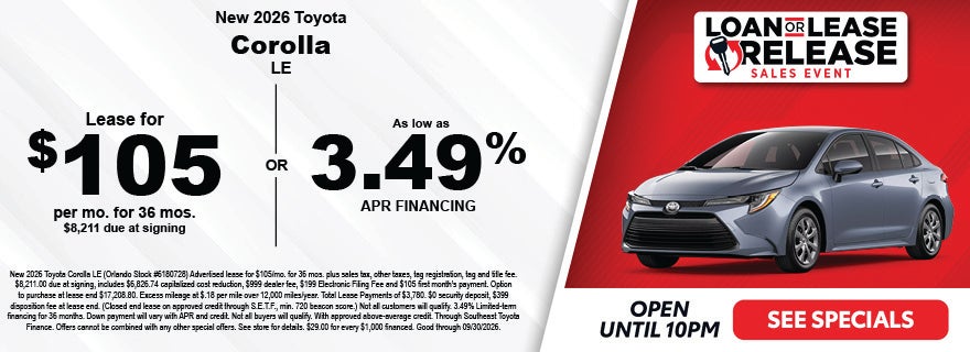 new Toyota Corolla deals in Central Florida