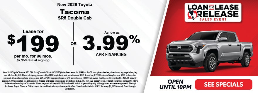 new Toyota Tacoma deals in Central Florida
