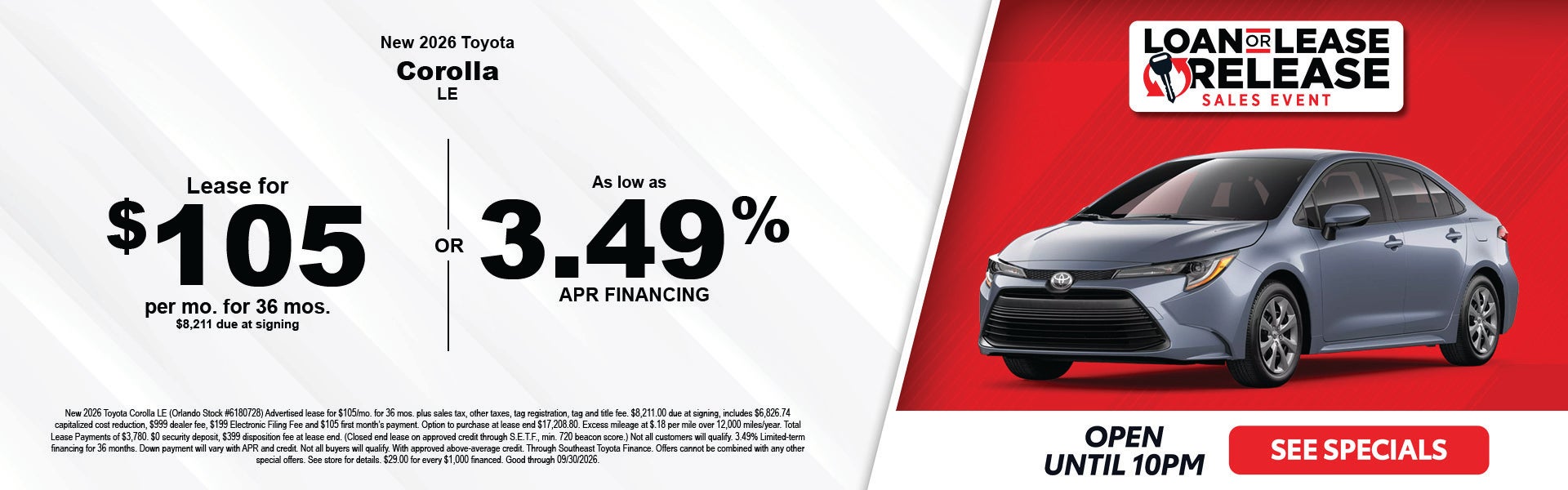 Toyota Corolla sale