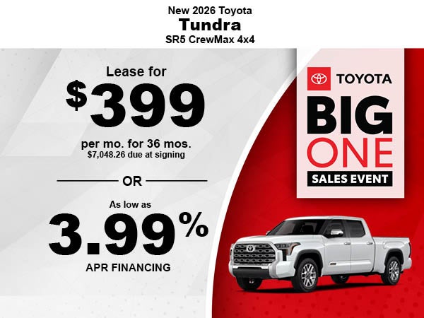 New 2026 Toyota Tundra SR5 CrewMax 4x4