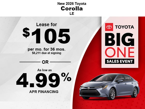 New 2026 Toyota Corolla LE
