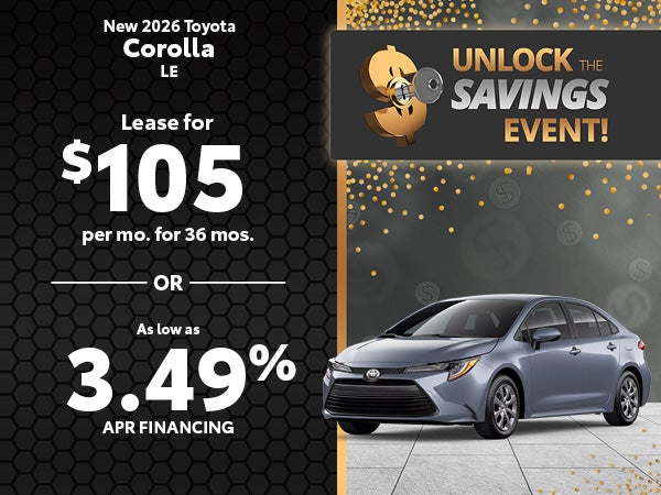 New 2026 Toyota Corolla LE